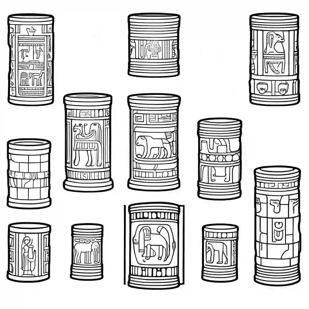 Mesopotamian Cylinder Seals coloring pages